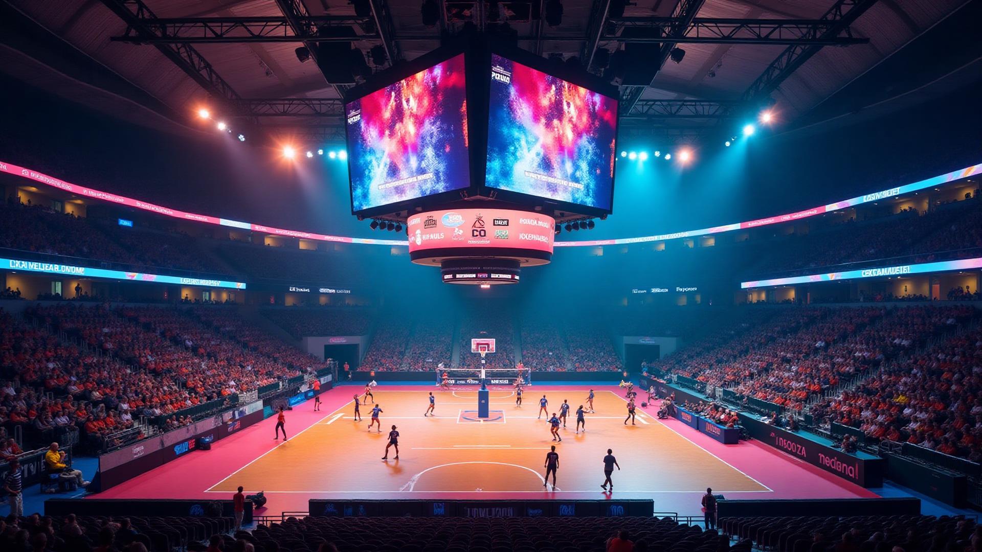 Image héro présentant LED Solutions for Volleyball - spécialisé volleyball